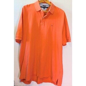 Tommy Hilfiger Polo Short Sleeve Shirt Size XXL Tall Mens Orange (743)